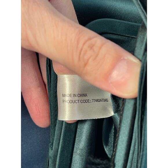 COAST Green Satin Unique Evening Bag Clutch with Chain Shoulder Strap NWT - Picture 7 of 14